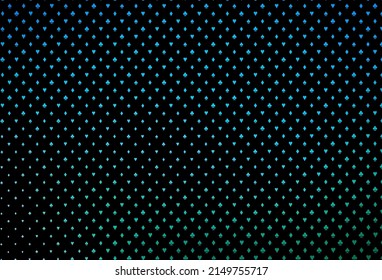 Dark blue, green vector cover with symbols of gamble. Colored illustration with hearts, spades, clubs, diamonds. Smart design for your business advert of casinos.