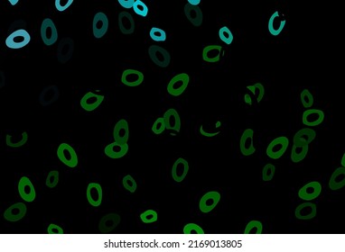 Dark Blue, Green vector cover with spots. Beautiful colored illustration with blurred circles in nature style. Pattern for ads, leaflets.