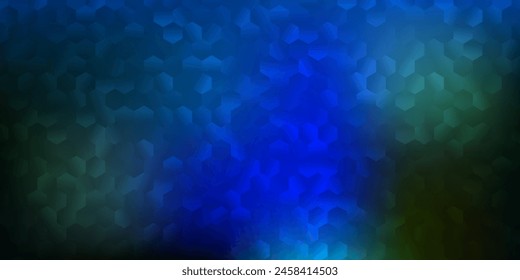 Dunkelblaue, grüne Vektorgrafik mit schlichten Sechsecken. Intelligente abstrakte Illustration mit farbigen Verlaufs-Sechsecken. Website Poster , Banner Design.