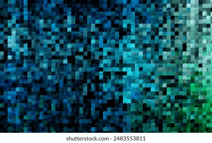 Dark Blue, Green vector cover in polygonal style. Illustration with set of colorful rectangles. The template can be used as a background.