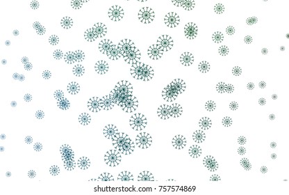 Dark Blue, Green vector cover with beautiful snowflakes. Modern geometrical abstract illustration with crystals of ice. The pattern can be used for year new  websites.