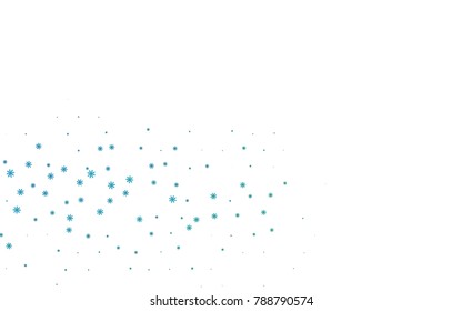 Dark Blue, Green vector cover with beautiful snowflakes. Shining colored illustration with snow in christmas style. The pattern can be used for new year ad, booklets.