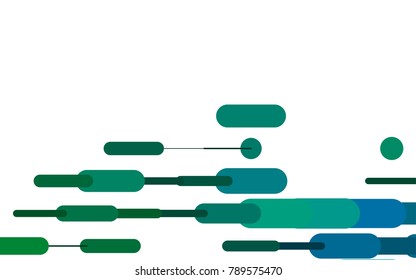 Dark Blue, Green vector cover with rounded stripes. Shining colored illustration with rounded stripes. Best design for your ad, poster, banner.