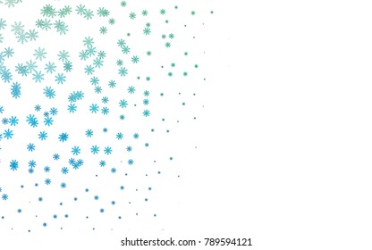 Dark Blue, Green vector cover with beautiful snowflakes. Modern geometrical abstract illustration with crystals of ice. New year design for your business advert.