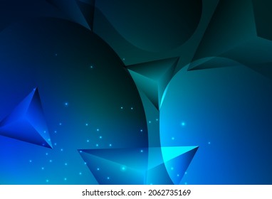 Azul oscuro, vector verde Diseño decorativo en estilo abstracto con estructura triangular. Diseño decorativo borroso en estilo abstracto con burbujas. Diseño inteligente para anuncios comerciales.