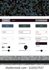 Dark Blue, Green vector design ui kit with dots. Colorful ui/ux kit with header consisted of spheres. This template you can use for landing pages.