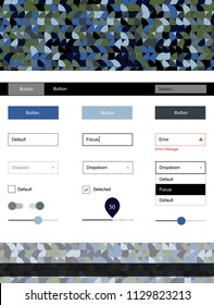 Dark Blue, Green vector design ui kit with dots. Colorful ui/ux kit with header consisted of spheres. This template you can use for landing pages.