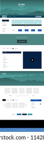 Dark Blue, Green vector design ui kit with landscape. Decorative ui kit design in abstract style with colorful rocks. Template for landing pages of leisure.