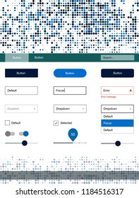 Dark Blue, Green vector design ui kit with dots. Colorful ui/ux kit with header consisted of spheres. This sample is for your landing page.