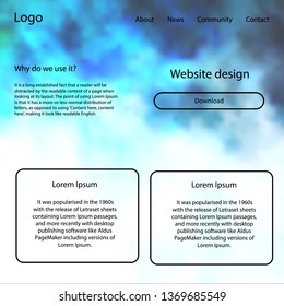 Dark Blue, Green vector design ui kit with universe stars. Web ui kit with abstract gradient clouds in its header. This sample is for your website.