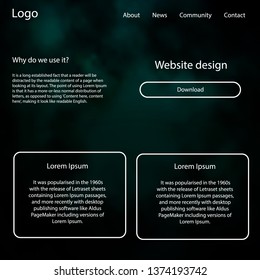 Dark Blue, Green vector design ui kit with universe stars. Colorful ui/ux kit with header consisted of clouds & stars. This template you can use for landing pages.