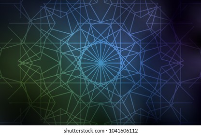 Dark Blue, Green vector doodle blurred template. Shining colored illustration with childish doodles in Arabic style. Hand painted design for web, wrapping, wallpaper.