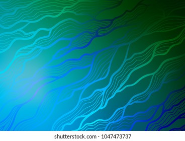 Dark Blue, Green vector doodle blurred pattern. Ethnic elegant natural pattern with gradient. The pattern can be used for heads of websites and designs.