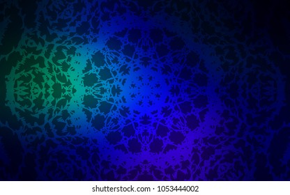Dark Blue, Green vector doodle bright background. Shining colored illustration with childish doodles in Arabic style. The elegant pattern can be used as a part of a brand book.