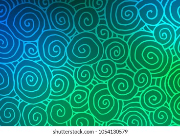 Dark Blue, Green vector doodle blurred pattern. Decorative shining illustration with doodles on abstract template. The doodle design can be used for your web site.