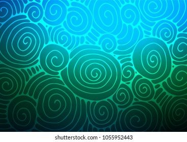 Dark Blue, Green vector doodle blurred texture. Brand-new colored illustration in blurry style with doodles. The template can be used as a background for cell phones.