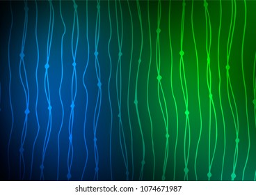 Dark Blue, Green vector doodle blurred background. Shining colored illustration with doodles in Arabic style. A completely new template for your business design.