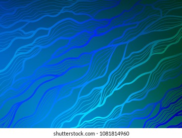 Dark Blue, Green vector doodle blurred background. Doodles on blurred abstract background with gradient. Brand-new design for your business.