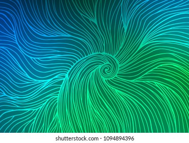 Dark Blue, Green vector doodle blurred background. A vague abstract illustration with doodles in Indian style. The pattern can be used for heads of websites and designs.