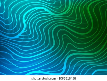 Dark Blue, Green vector doodle blurred template. Colorful abstract illustration with lines in Asian style. A completely new template for your business design.