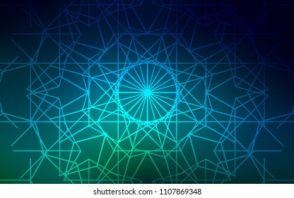Dark Blue, Green vector doodle blurred template. Shining colored illustration with childish doodles in Arabic style. A completely new design for your business.