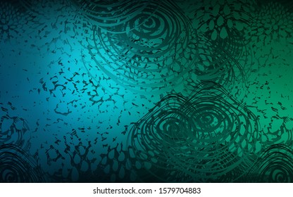 Dark Blue, Green vector doodle blurred background. Shining colored illustration with flowers in doodle style. The template can be used as a background for cell phones.
