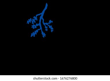 Dark Blue, Green vector doodle pattern with sakura. Doodle illustration of leaves and branches in Origami style. Pattern for heads of websites, designs.