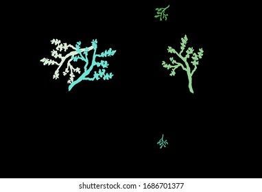 Dark Blue, Green vector doodle template with branches. Leaves, branches in natural style on white background. Textured pattern for websites, banners.