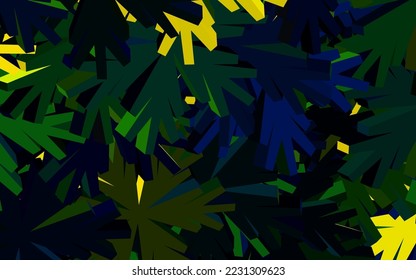 Dark Blue, Green vector doodle texture with flowers. Flowers in natural style on white background. A new texture for your wallpaper design.