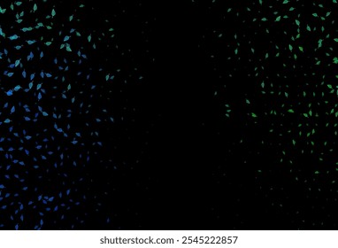 Dark Blue, Green vector doodle pattern. Brand new colorful illustration in modern style with leaves. New template for your brand book.