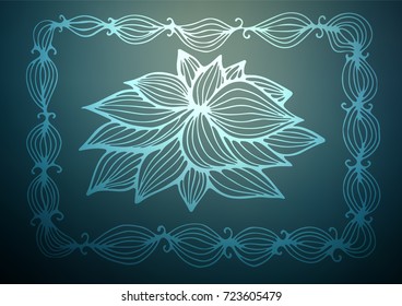 Dark Blue, Green vector doodle blurred template. Creative illustration in blurred style with doodles and Zen tangles. The completely new template can be used for your brand book.