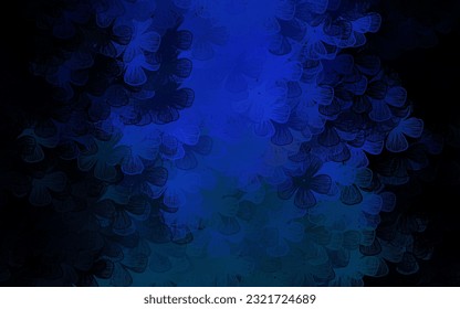 Dark Blue, Green vector elegant template with trees, branches. Flowers in natural style on white background. Elegant pattern for your brand book.