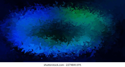 Dark blue, green vector geometric polygonal wallpaper. Gradient illustration in polygonal style with triangles. Wallpaper for your web apps.