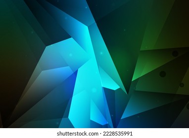 Dark Blue, Green vector Glitter abstract illustration with blurred drops of rain. Blurred decorative design in abstract style with bubbles. Modern template for landing page.