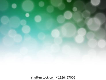 Dark Blue, Green vector glossy abstract bokeh template. Colorful abstract illustration with gradient. The elegant pattern for brand book.