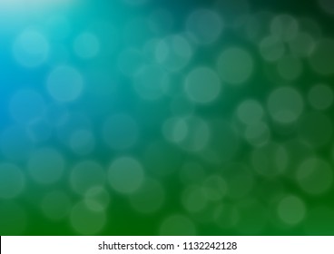 Dark Blue, Green vector glossy bokeh pattern. Colorful illustration in blurry style with gradient. The background for your creative designs.