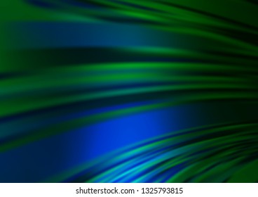 Dark Blue, Green vector glossy abstract template. Colorful abstract illustration with gradient. Brand new design for your business.