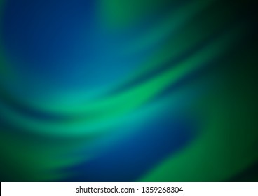 Dark Blue, Green vector glossy bokeh pattern. Modern geometrical abstract illustration with gradient. The background for your creative designs.
