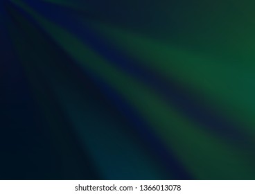Dark Blue, Green vector glossy bokeh pattern. Modern geometrical abstract illustration with gradient. A new texture for your design.