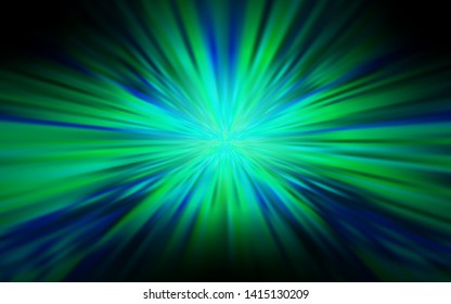 Dark Blue, Green vector glossy abstract backdrop. Glitter abstract illustration with gradient design. Background for designs.