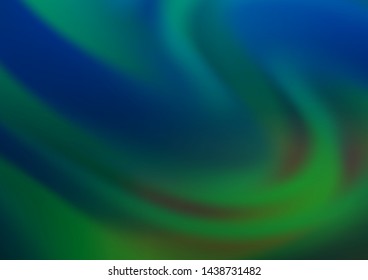 Dark Blue, Green vector glossy bokeh pattern. Modern geometrical abstract illustration with gradient. A new texture for your design.