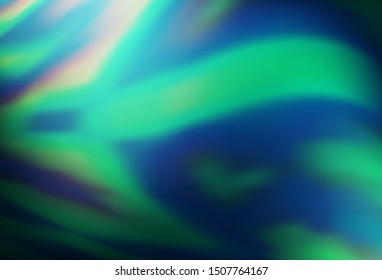 Dark Blue, Green vector glossy abstract backdrop. Colorful abstract illustration with gradient. New style design for your brand book.