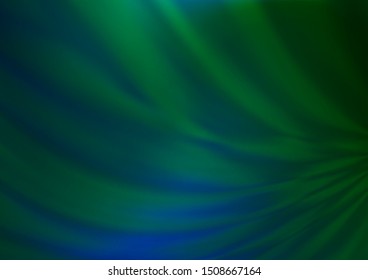 Dark Blue, Green vector glossy abstract background. Colorful illustration in blurry style with gradient. A new texture for your design.