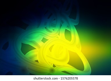 Dark Blue, Green vector glossy abstract background. A completely new colored illustration in blur style. Background for designs.