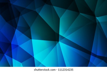 Dark Blue, Green vector gradient triangles pattern. Creative geometric illustration in Origami style with gradient. Completely new template for your banner.