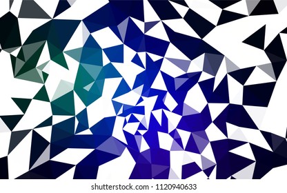 Dark Blue, Green vector gradient triangles pattern. Triangular geometric sample with gradient.  Brand new design for your business.