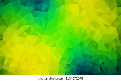 Dark Blue, Green vector gradient triangles texture. Creative illustration in halftone style with triangles. Pattern for a brand book's backdrop.