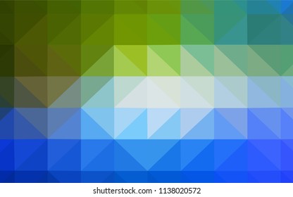 Dark Blue, Green vector gradient triangles template. Elegant bright polygonal illustration with gradient. Brand new design for your business.