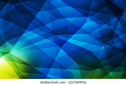 Dark Blue, Green vector gradient triangles template. Colorful illustration in polygonal style with gradient. Brand new design for your business.