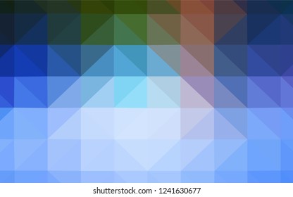 Dark Blue, Green vector gradient triangles template. A sample with polygonal shapes. Best triangular design for your business.